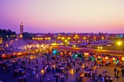 The Djema-el-Fna square is in the heart of Marrakech medina